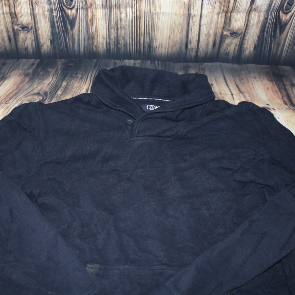 Men's XL Navy Blue Chaps Collared Sweatshirt